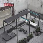 Breathable Modern Stylish Outdoor Patio Terrace Garden Aluminum Frame Pergola  Bioclimatic Structure Retractable Pergola