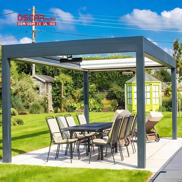 4X4 4X5 Waterproof Bioclimatic Louvered Aluminum Pergola Ideal Garden Patio Backyard Retractable Pergola