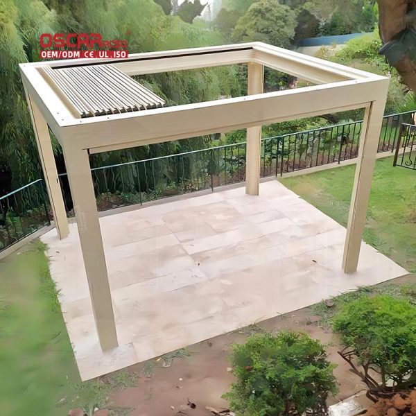3X3M Outdoor Garden Structure with Sun - Proof Waterproof Covers Simple Stylish Design Yard Patio Backyard Retractable Pergola