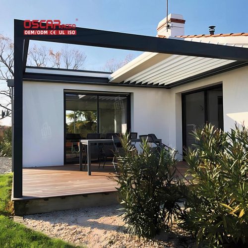 3X4 Luxury Outdoor Aluminum Gazebo Pergola Motorised Patio Roof with Louvers Garden Backyard Terrace Retractable Pergola