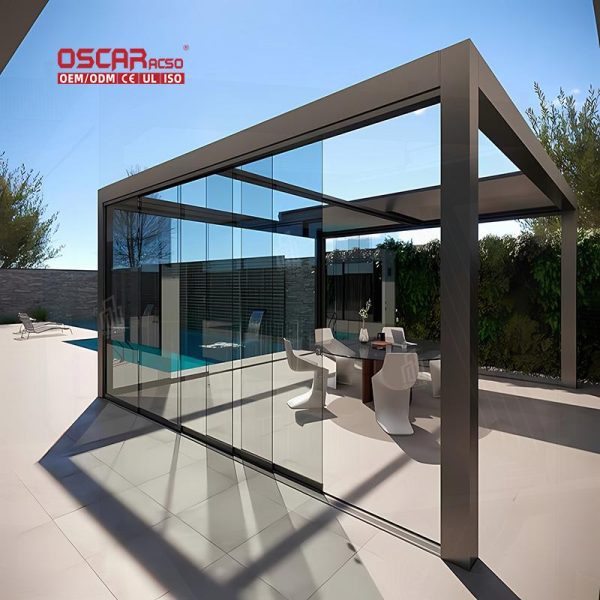 Wholesale Louvered Aluminum Pergolas Outdoor Awnings Garden Patio Backyard Adjustable Ventilated Retractable Pergola