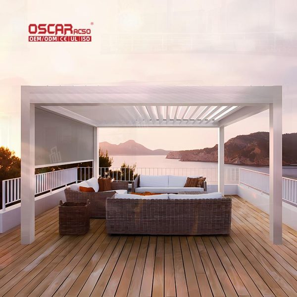 4X4 Adjustable Waterproof Louvered Roof Gazebo Perfect Garden Patio Poolside Custom Built Retractable Pergola