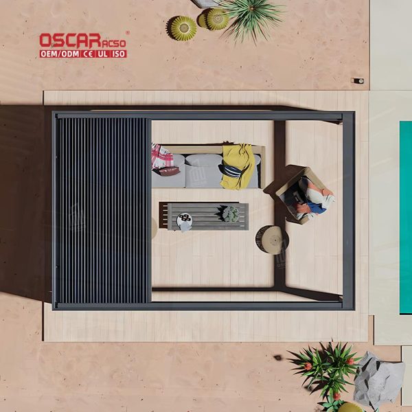 4X4 4X6 5X5M Outdoor Aluminum Garden Gazebo Arches Arbours Pergolas Waterproof Rainproof Rot Louver Proof Retractable Pergola