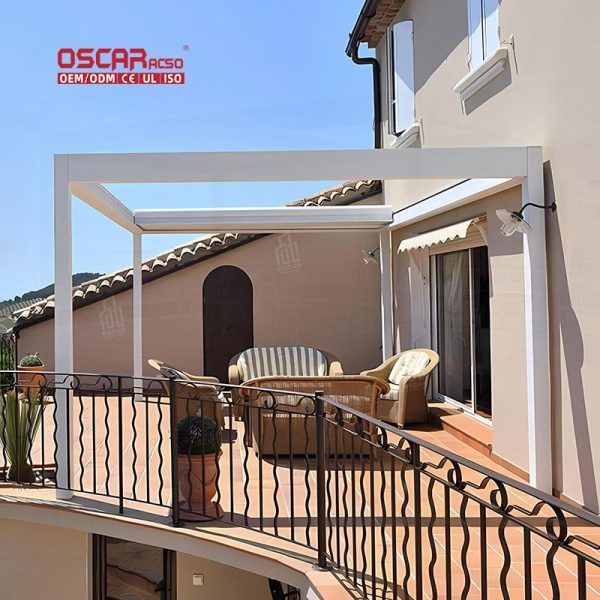 2025 New Outdoor Aluminium Waterproof Bioclimatic Louvre Roof Kits Garden Pergola and Canopy Retractable Pergola