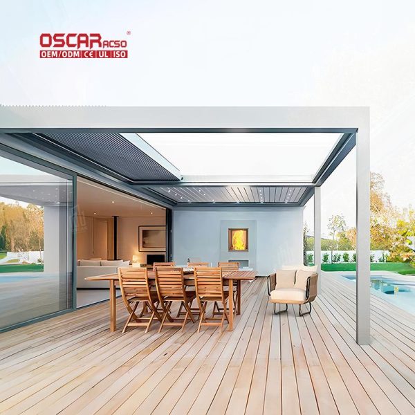 Waterproof Electric Louver Roof System Kits Garden Patio Balcony Bioclimatic Modern Design Retractable Pergola Waterproof Electric Louver Roof System Kits Garden Patio Balcony Bioclimatic Modern Design Retractable Pergola