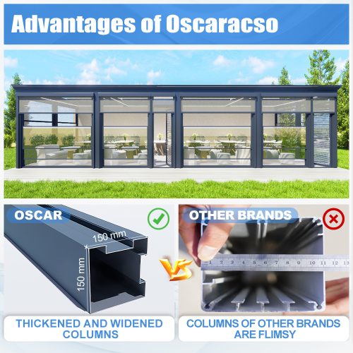 Side Pvc Curtains with Aluminium Zip Pergola Columns Veranda Roof Canopy Ideal Gardens Patios Backyards Retractable Pergola